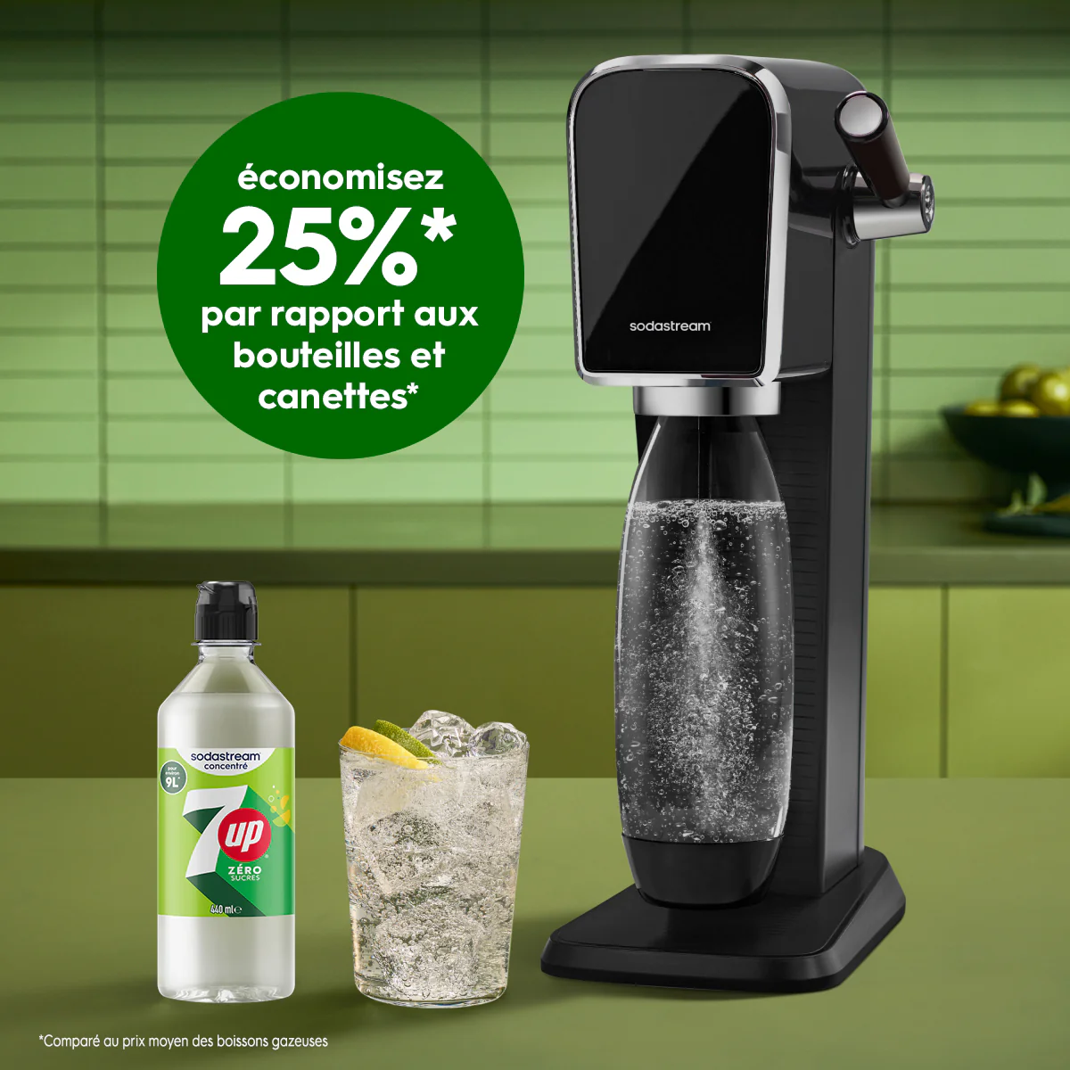 Sirop 7Up Zéro Sucres 440ml - Image 3