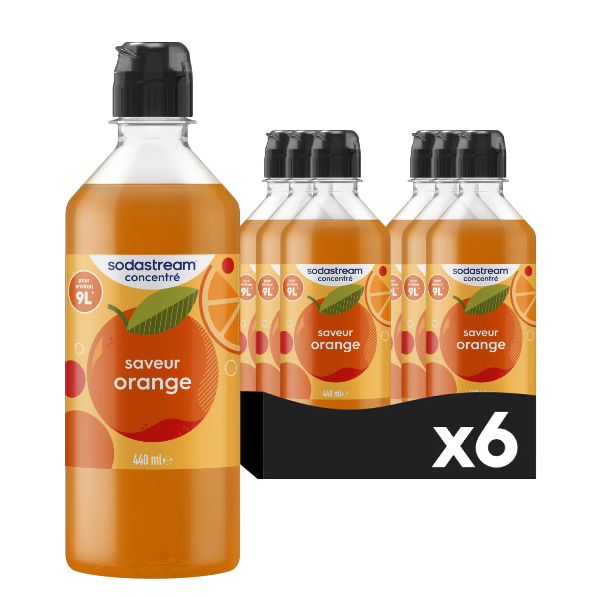 6-Pack Sirop Orange 440ml