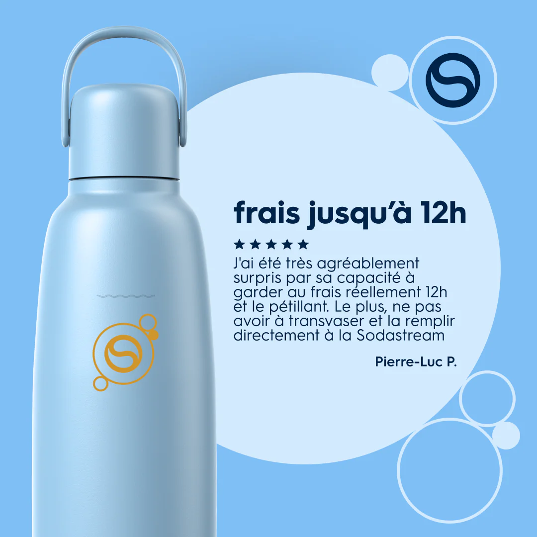 Gourde isotherme 0,9L fizz&go Cool bleu ciel - Image 8