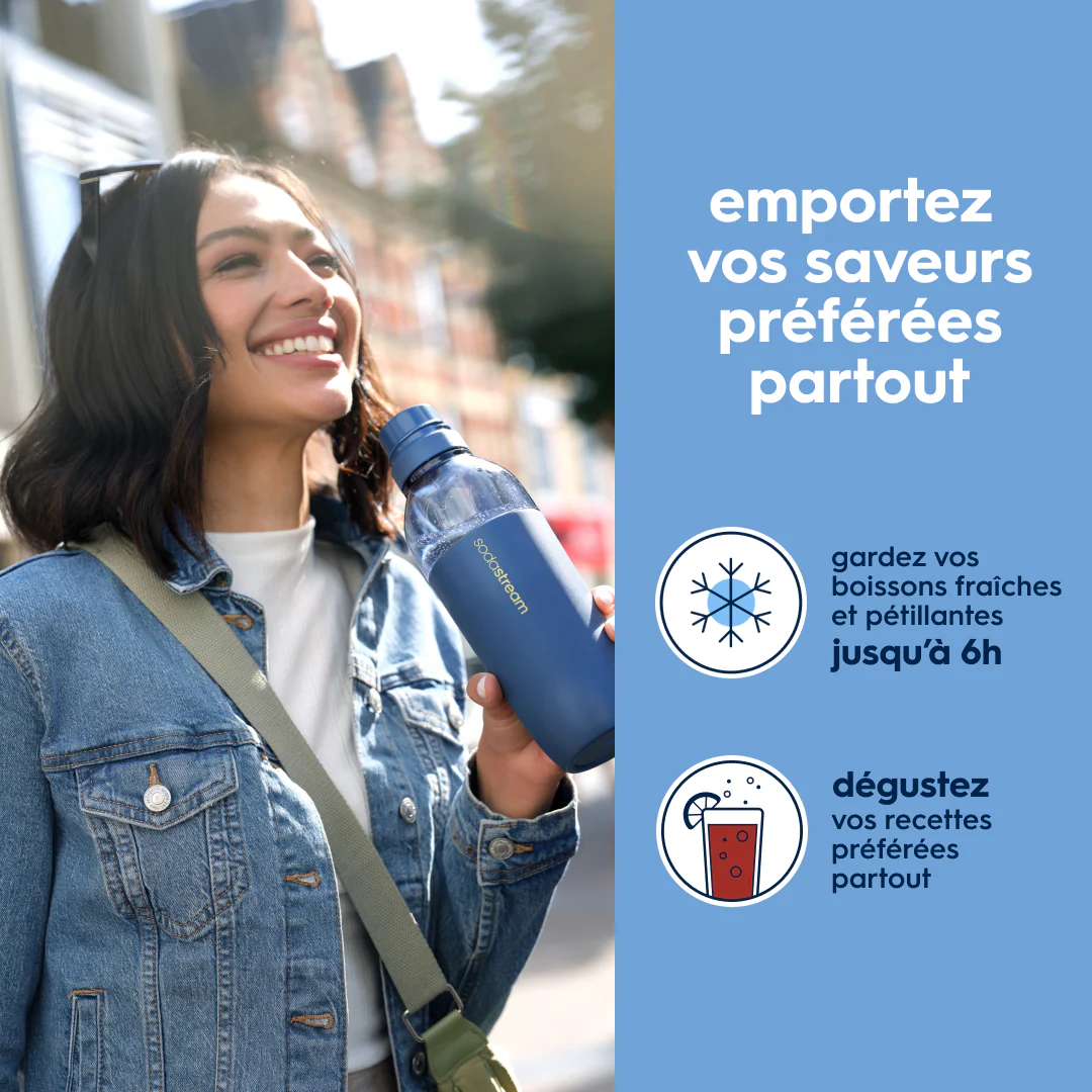 Gourde isotherme démontable 0,7L fizz&go Easy mix bleue - Image 9