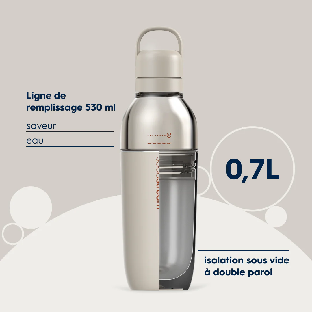 Gourde isotherme démontable 0,7L fizz&go Easy mix sable - Image 3