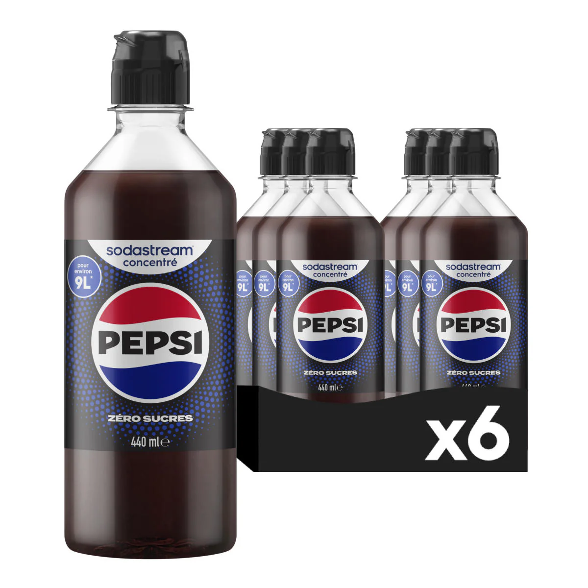 6-Pack Sirop Pepsi Zéro Sucres 440ml